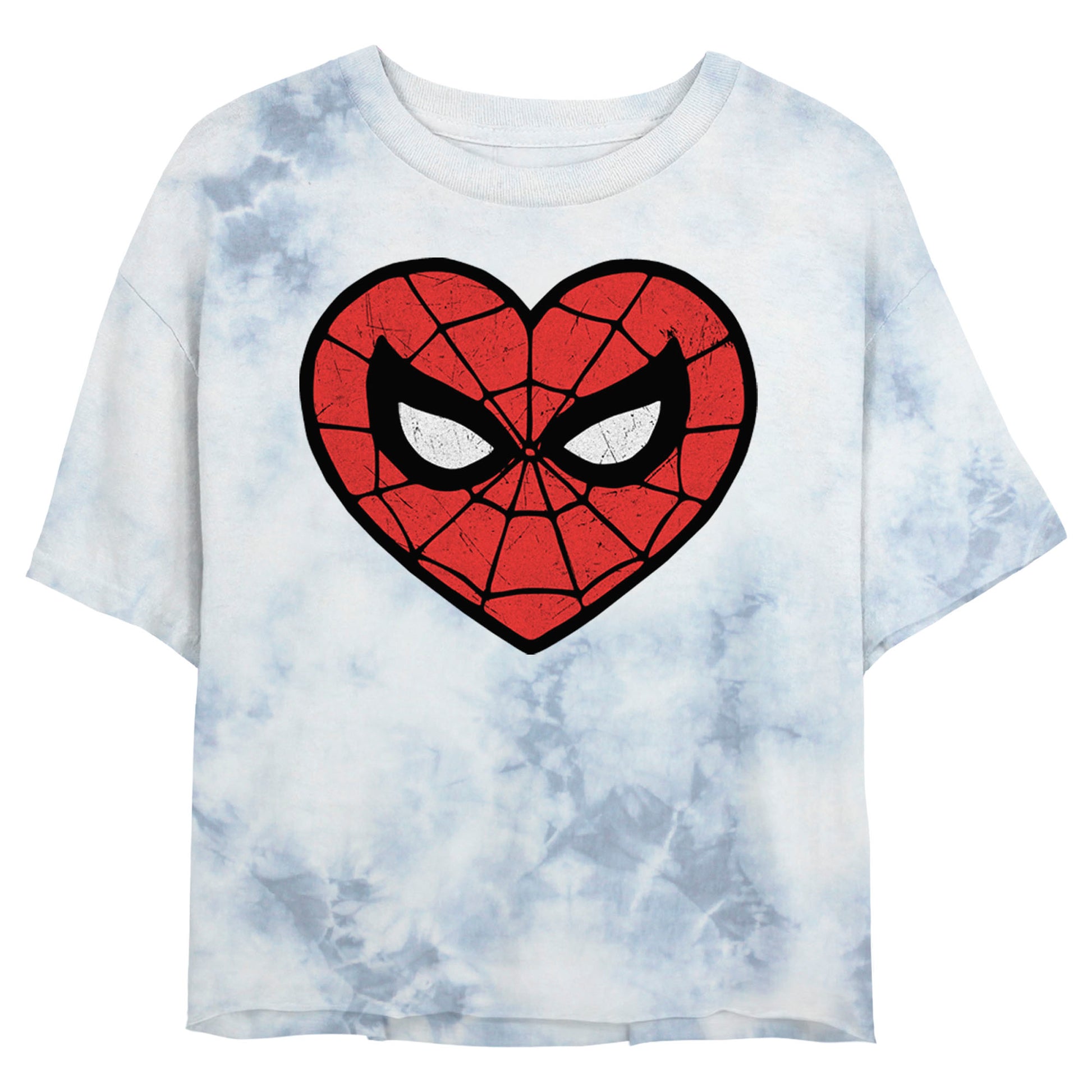 Junior's Marvel Spidey Heartbreaker Bombard Tie-Dye T-Shirt