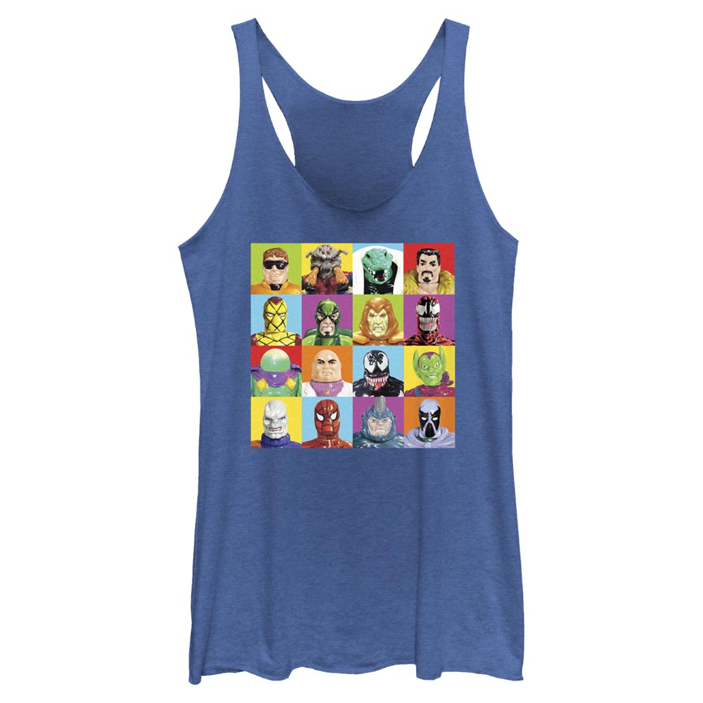 Junior's Marvel Spider-Man Beyond Amazing SPIDEY FIGURE SQUARES Tank Top