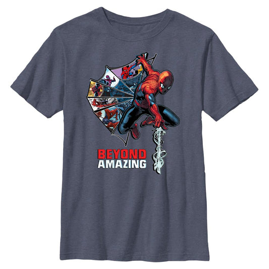 Boy's Marvel Spider-Man Beyond Amazing WEB COMIC HALF T-Shirt